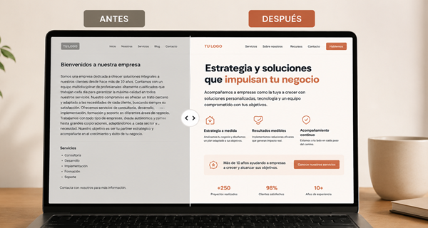 Textos web desactualizados