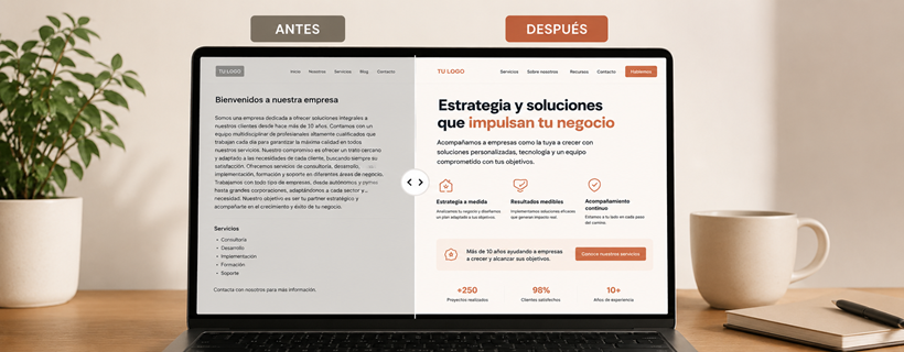 Textos web desactualizados